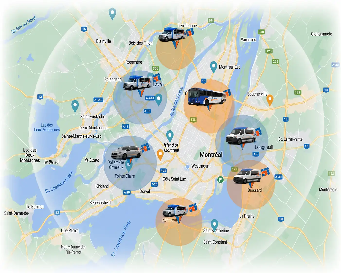Zone de couverture — Grand Montréal et alentour